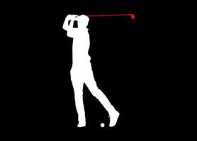 Alto detalhes do golfe jogador silhueta. mínimo símbolo e logotipo do esporte. em forma para elemento projeto, fundo, bandeira, pano de fundo, cobrir. vetor eps 10