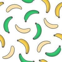 banana fruta desatado padronizar em uma branco fundo. fresco banana tema ilustração vetor