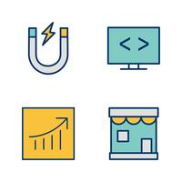 Conjunto de vetor SEO Search Engine Optimization Icons