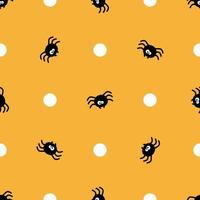 padrão sem emenda de halloween. aranhas em fundo amarelo. vetor