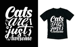 gato tipografia camiseta Projeto vetor