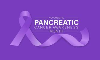 pancreático Câncer consciência mês é observado cada ano dentro novembro. fundo, bandeira, cartão, poster, modelo. vetor ilustração.