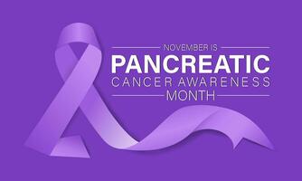 pancreático Câncer consciência mês é observado cada ano dentro novembro. fundo, bandeira, cartão, poster, modelo. vetor ilustração.