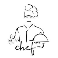 chefe de cozinha silhueta Projeto. restaurante cozinhando placa e símbolo. vetor
