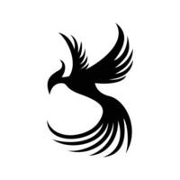 Fénix silhueta logotipo Projeto. fogo pássaro dentro mitologia. vetor