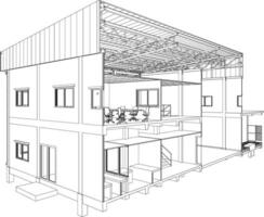 3d ilustração do industrial construção vetor