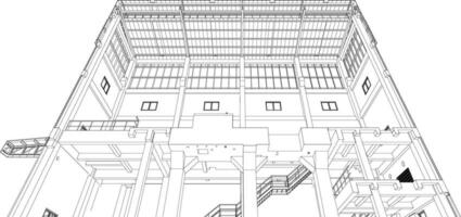 3d ilustração do industrial construção vetor