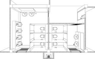 3d ilustração do industrial construção vetor