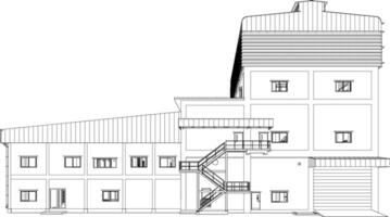 3d ilustração do industrial construção vetor