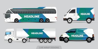 design de anúncio de transporte, conceito de design gráfico de carro. designs gráficos de listras abstratas para envolver veículos, vans de carga, caminhonetes e uniformes de corrida. vetor