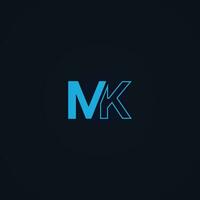 mk iniciais logotipo monograma mk cartas vetor