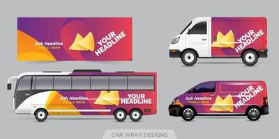 design de anúncio de transporte, conceito de design gráfico de carro. designs gráficos de listras abstratas para envolver veículos, vans de carga, caminhonetes e uniformes de corrida. vetor