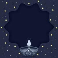 ilustração do diwali festival fundo com diya e estrelas. cópia de espaço vetor