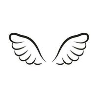 asas linha modelo ícone. asas para mosca pássaro, anjo e religioso símbolo. asas Distintivos decorativo formas. vetor esboço ilustração