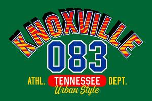 Knoxville Tennessee vintage faculdade, para camiseta, cartazes, rótulos, etc. vetor