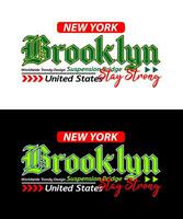 Brooklyn urbano estilo tipo de letra vintage faculdade, para impressão em t camisas etc. vetor