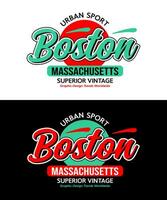 boston cidade círculo urbano vintage caligrafia tipo de letra, para impressão em t camisas etc. vetor