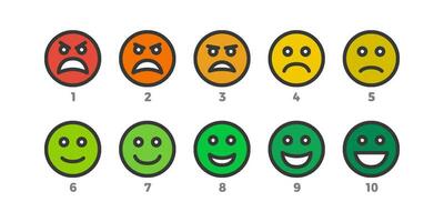 emoticon face ícone conjunto, vetor e ilustração