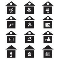 conjunto de ícones do vetor de casa. coleção de sinais de ilustração em casa. símbolo de construção.