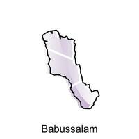 mapa cidade do Babussalam vetor Projeto modelo, nacional fronteiras e importante cidades ilustração