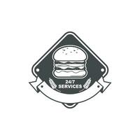 hambúrgueres logotipo serviço com isolado branco fundo vetor
