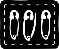 tricô de costura símbolo bordado ícone vetor PIN agulha presilha fez de mãos