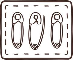 tricô de costura símbolo bordado vetor PIN agulha presilha fez de mãos