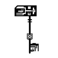 tecnologia porta chave silhueta, símbolo, vetor