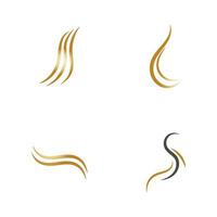 design de ilustração vetorial de logotipo de onda de cabelo vetor