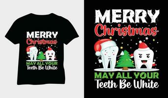 alegre Natal pode todos seu dentes estar branco. Natal Projeto elementos, vetor. Natal camiseta deisgn vetor