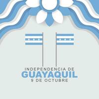 vetor ilustração do guayaquil independência dia célebre cada ano em Outubro 9. cumprimento cartão poster com guayaquil bandeira