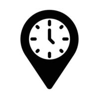 local Tempo vetor glifo ícone para pessoal e comercial usar.