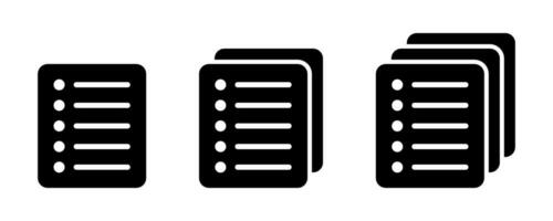 Lista ícone, local cardápio símbolo, lista de controle ícone sólido estilo, glifo plano ícone. vetor Projeto elemento.