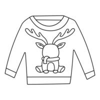 suéter Natal roupas estilo caloroso linha rabisco vetor