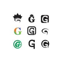 g letra ilustração vetorial ícone fonte design definido para logotipo vetor