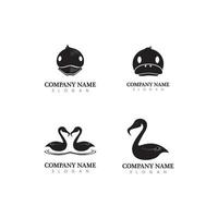 pato e cisne logo ícone animal e pássaros e ilustração logo design vetor