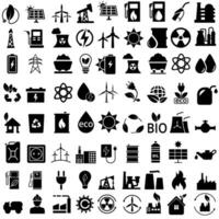 conjunto de vetores de ícone de energia. coleção de sinais de ilustração de poder. símbolo de eletricidade.