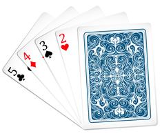 Cinco cartas de poker juntas vetor