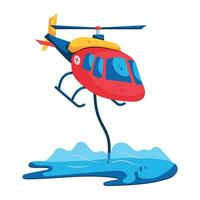 helicóptero de resgate na moda vetor