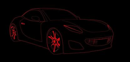 vermelho esporte carro forma isolado sobre Preto fundo, vetor ilustração