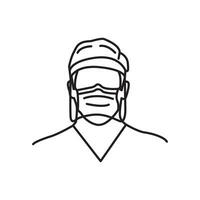 vetor linha arte ilustração mascarar homem . simples esboço vestem mascarar. vestem mascarar pessoas ícone lineart para a ilustração projeto, local na rede Internet e gráfico Projeto.