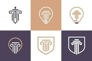 conjunto do advogado logotipo Projeto elemento vetor ícone com criativo idéia