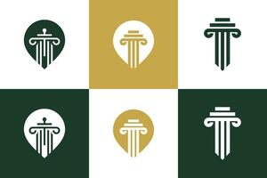 conjunto do advogado logotipo Projeto elemento vetor ícone com criativo idéia