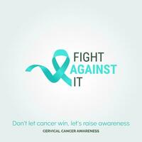 corajoso mulheres. Forte contra cervical Câncer com vetor fundo cartazes