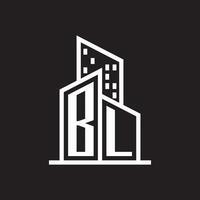 bl real Estado logotipo com construção estilo , real Estado logotipo estoque vetor