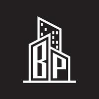 bp real Estado logotipo com construção estilo , real Estado logotipo estoque vetor