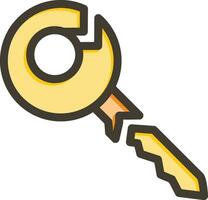 quebrado chave vetor Grosso linha preenchidas cores ícone para pessoal e comercial usar.
