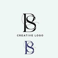 bs inicial carta logotipo vetor