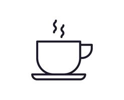 copo do café vetor linha ícone. Prêmio qualidade logotipo para rede sites, projeto, conectados lojas, empresas, livros, anúncios. Preto esboço pictograma isolado em branco fundo