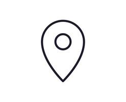 mapa PIN vetor linha ícone. Prêmio qualidade logotipo para rede sites, projeto, conectados lojas, empresas, livros, anúncios. Preto esboço pictograma isolado em branco fundo